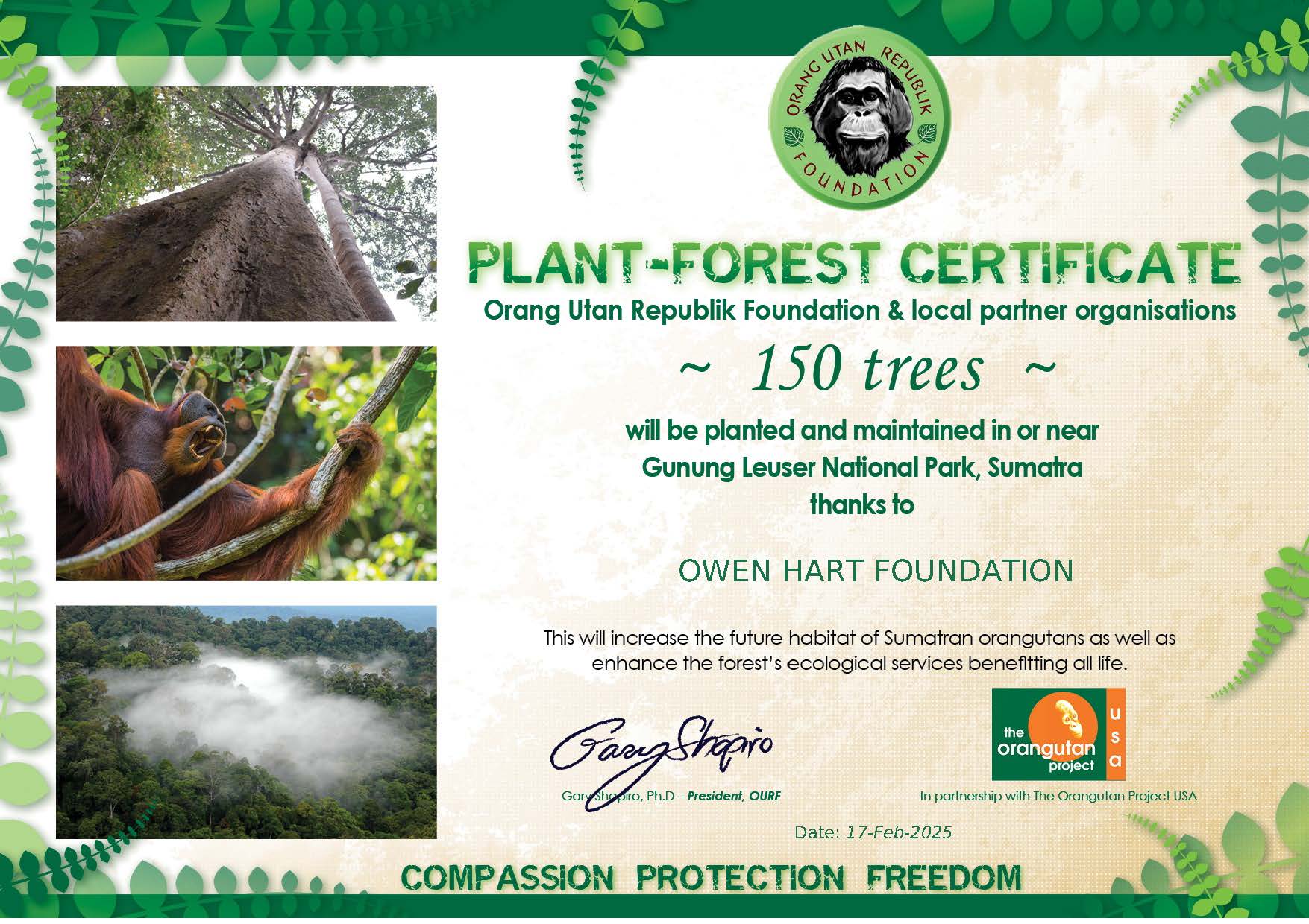 150 Trees planted in Feb 2025