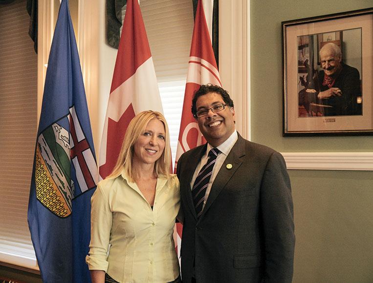 Martha with Calgary Mayor Nenshi, just one of The Owen Hart Foundation's great community supporters.